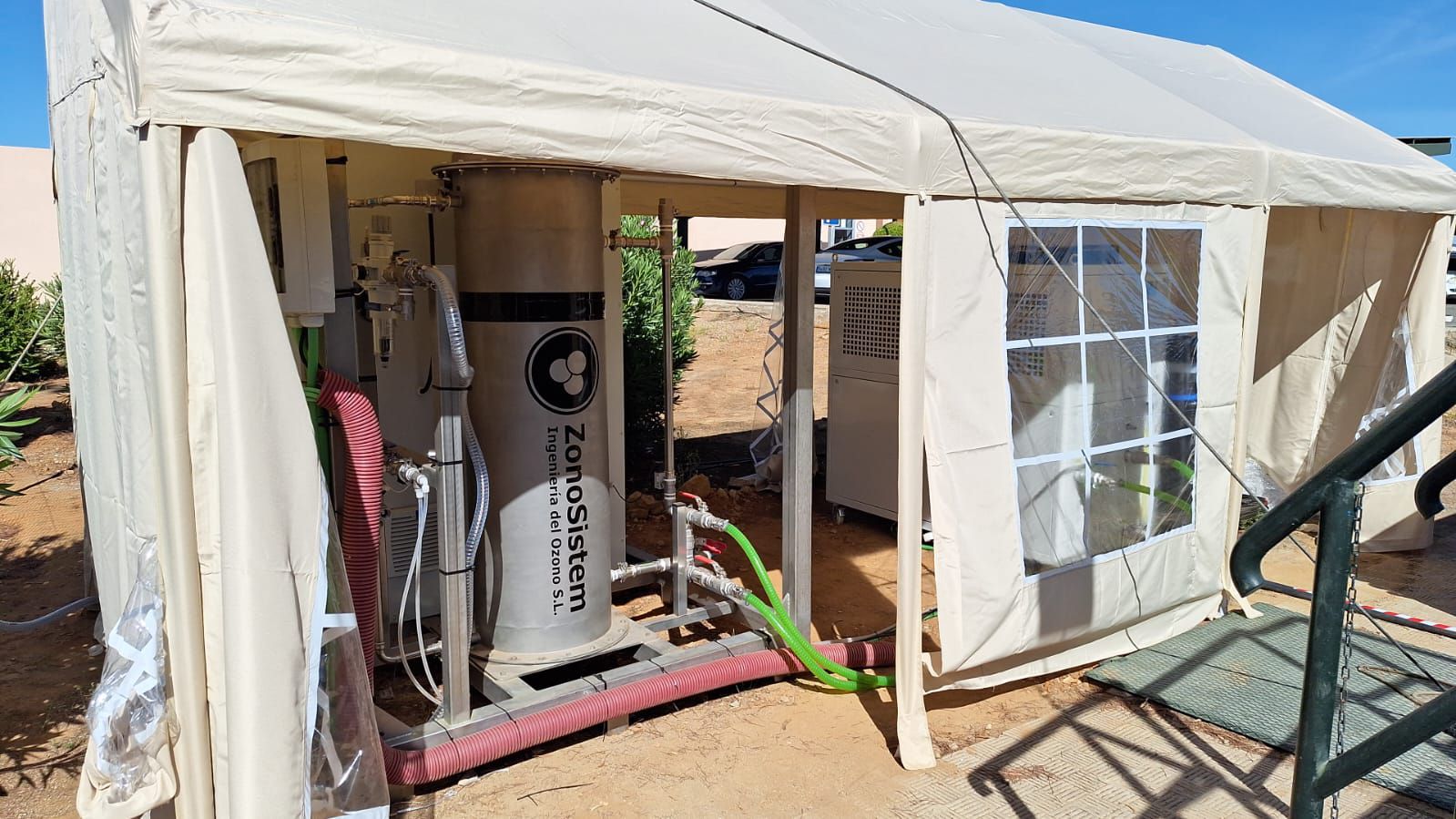 Drinking-water plant trial — installation photograph
